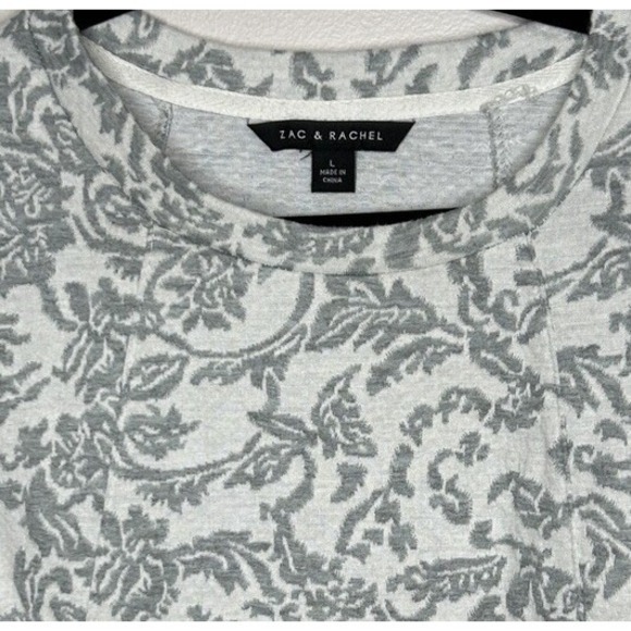 Zac & Rachel Sweatshirt Women's Gray Floral Long Sleeve Crew Neck Size Large - Picture 4 of 11
